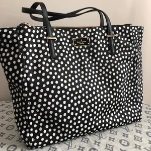 Kate Spade Black and White Cheetah Nylon Tote Bag
